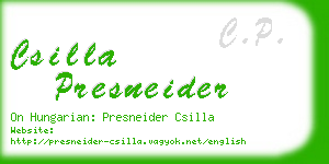 csilla presneider business card